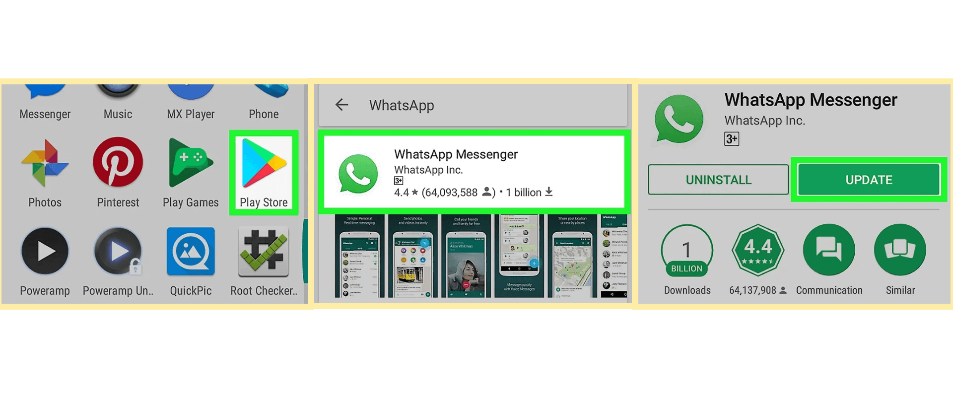 update whatsapp on android device