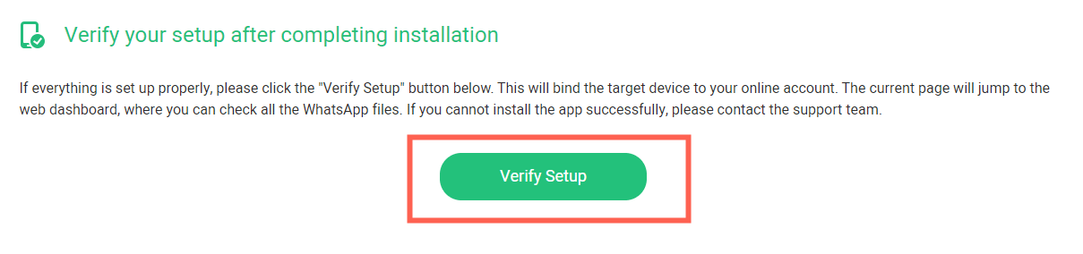 click verify setup