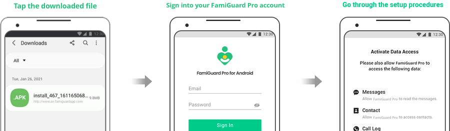 install FamiGuard Pro on Android