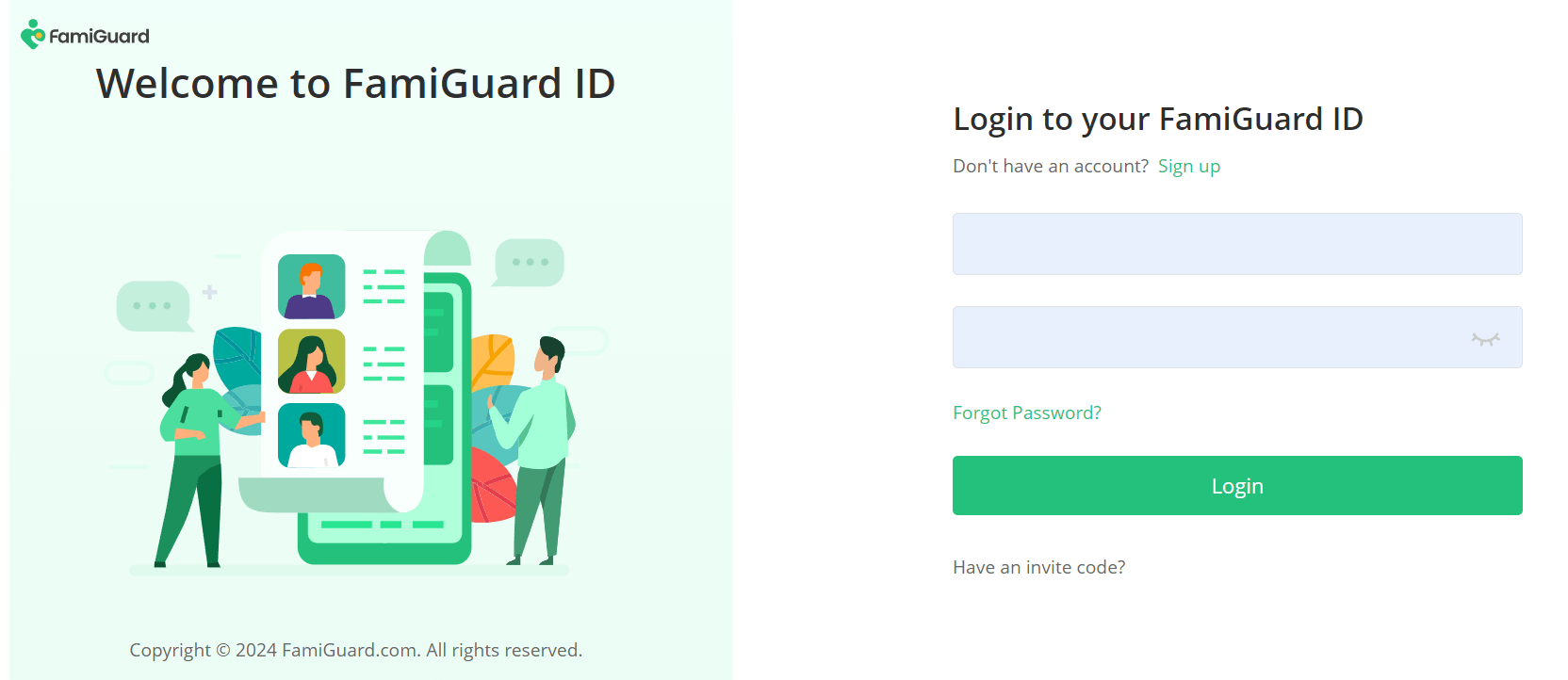 sign up for famiguard for whatsapp