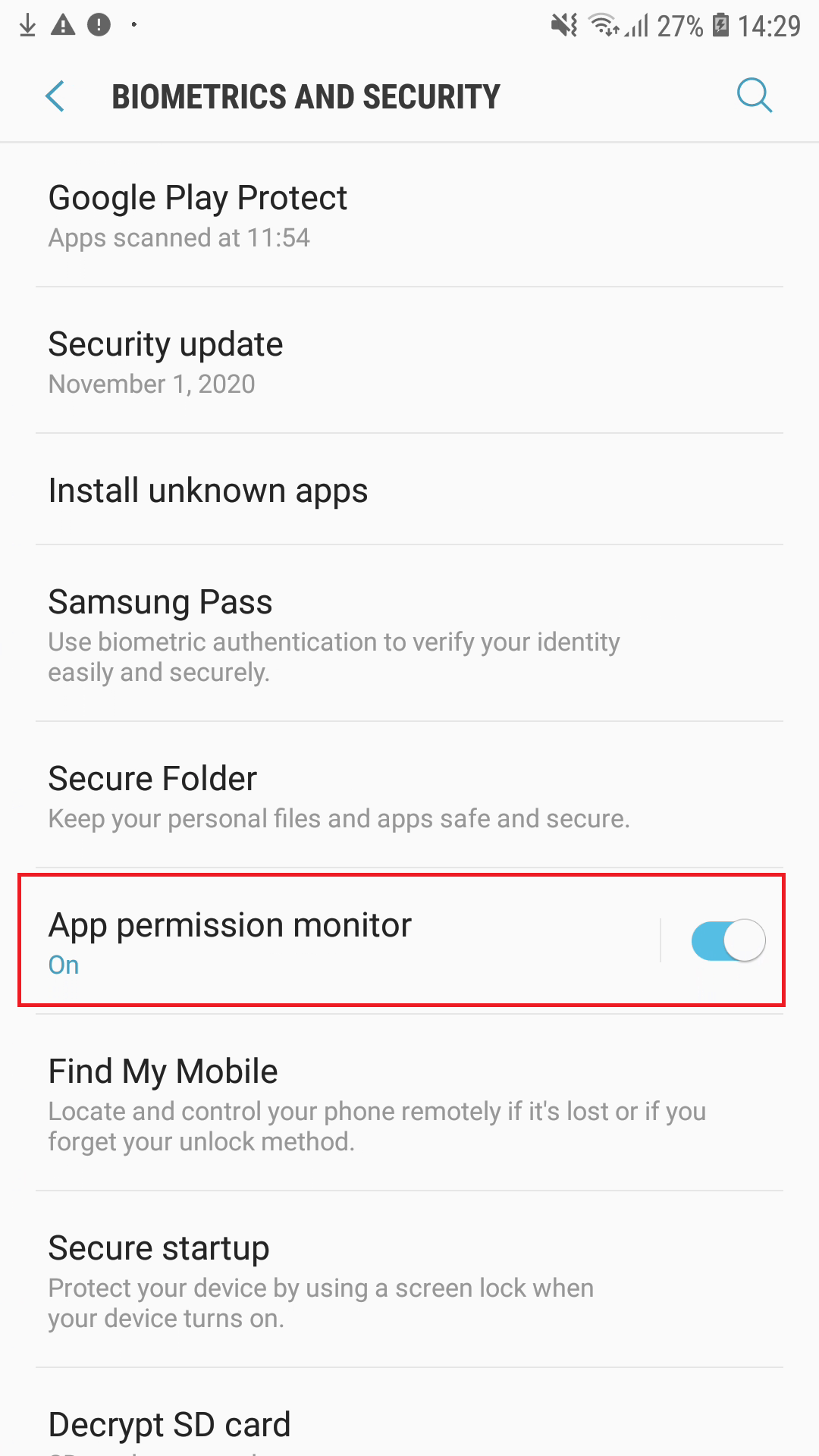 App permission monitor